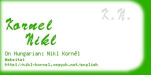 kornel nikl business card